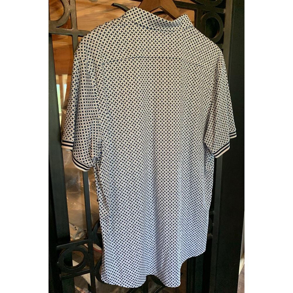 NWT Murano Liquid Luxury Mens Slim Fit Cotton Polo Blue White XL - Picture 2 of 9